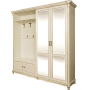 Шкаф комбинированный Алези 22з-01 (прихожая) Слоновая кость с золочением