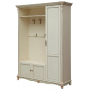 Шкаф комбинированный Алези 1-01 (прихожая) Слоновая кость с золочением