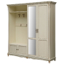 Шкаф комбинированный Алези 2з-01 (прихожая) Слоновая кость с золочением