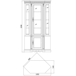 шкаф комбинированный угловой "милана классик" п4.0265.2.24