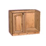 шкаф-стол (левый) в угол "викинг gl" №6 (990мм, с полкой)