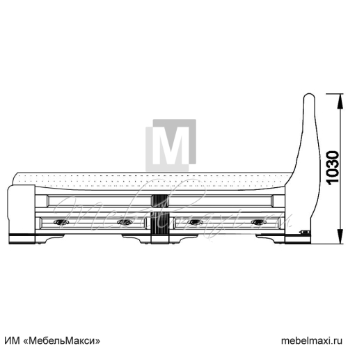 кровать "марина" 140 н (2 ящика справа) эскиз 34