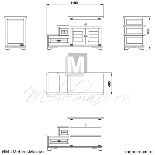 тумба под тв "марина" скм-001-25-01