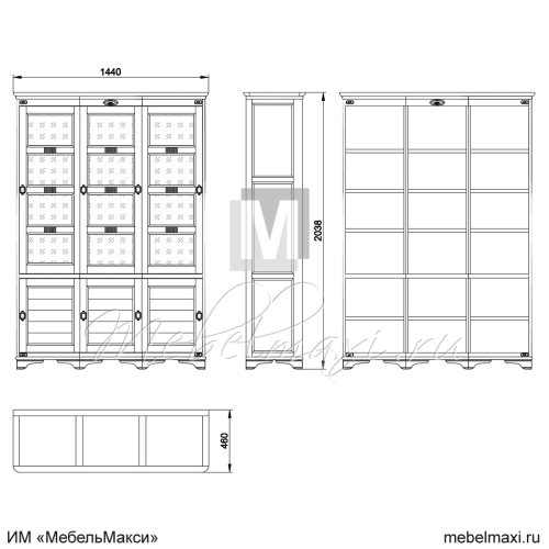 шкаф для книг "марина" эскиз 69