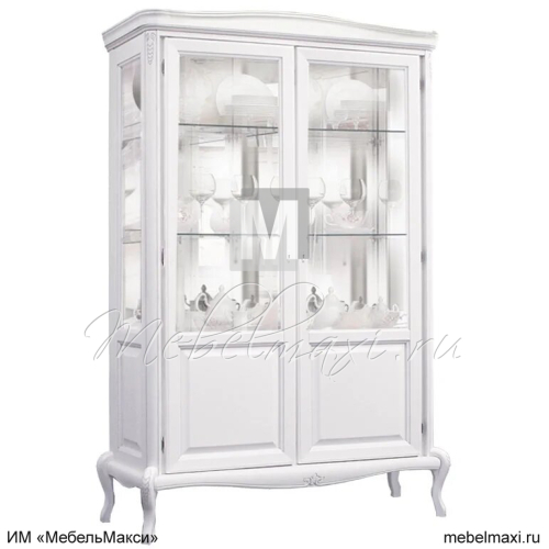 шкаф с витриной "мокко" 02