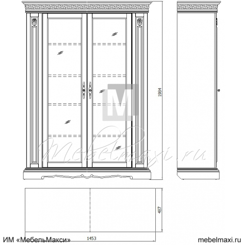 шкаф для книг 2д "милана" п4.265.2.04