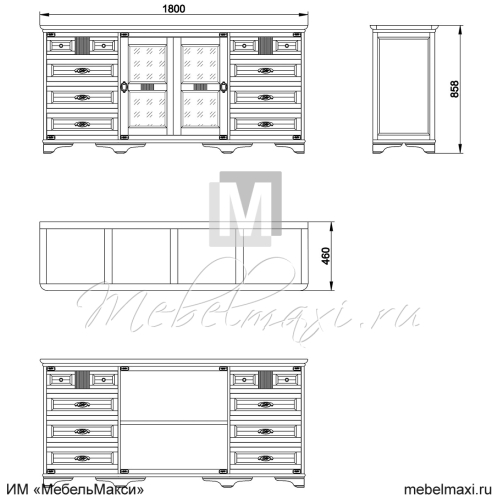 тумба с витриной "марина" скм-001-31