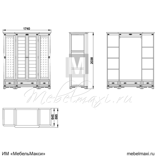шкаф для одежды "марина" эскиз 50