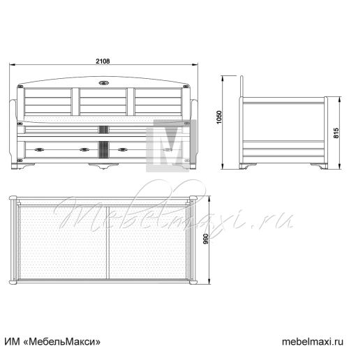 тахта два спальных места "марина" эскиз 83