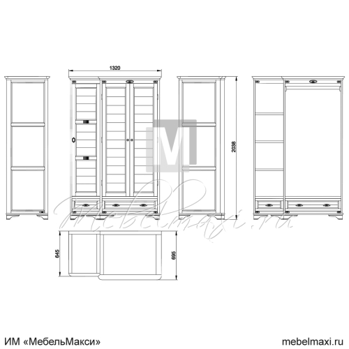 шкаф для одежды "марина" эскиз 56