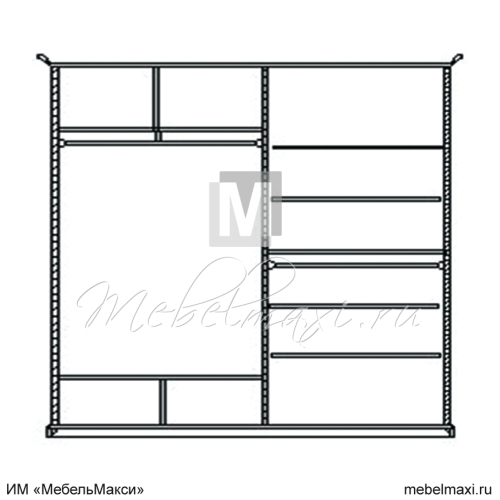 шкаф-купе для одежды "соната" 2-х дв.