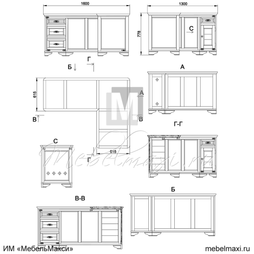 стол письменный угловой "марина" скм-001-52-01