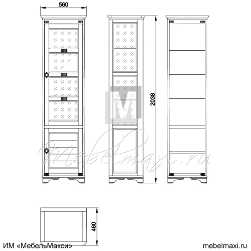 шкаф-витрина "марина" эскиз 67