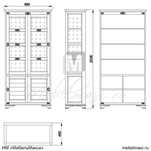 шкаф-витрина "марина" эскиз 64