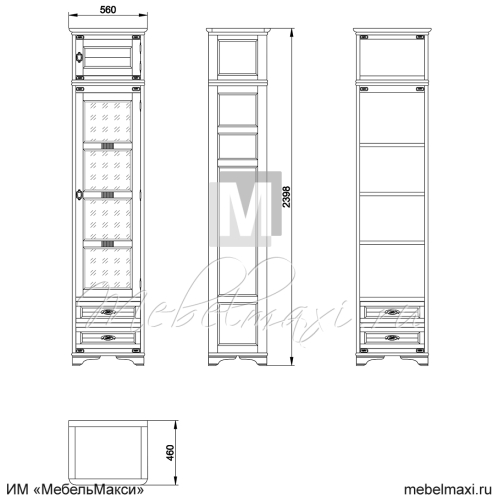 шкаф для книг "марина" скм-001-41а
