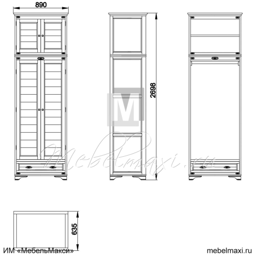 шкаф для одежды "марина" эскиз 55