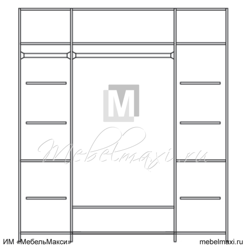 шкаф для одежды "нинель" 4-х дв. с зеркалами