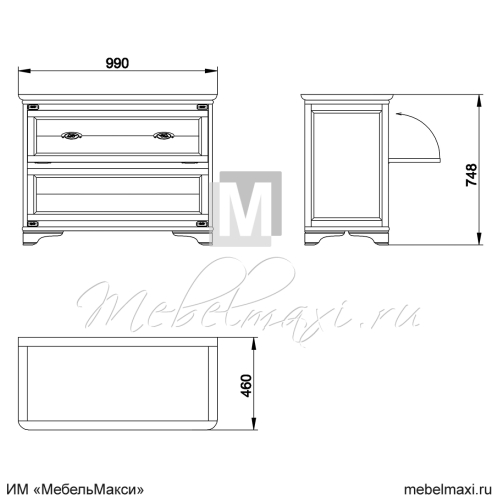 тумба для белья "марина" эскиз 168