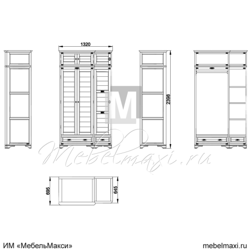 шкаф для одежды "марина" эскиз 60