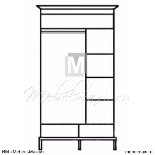 шкаф для одежды "оскар" 2-х дв. с зеркалом