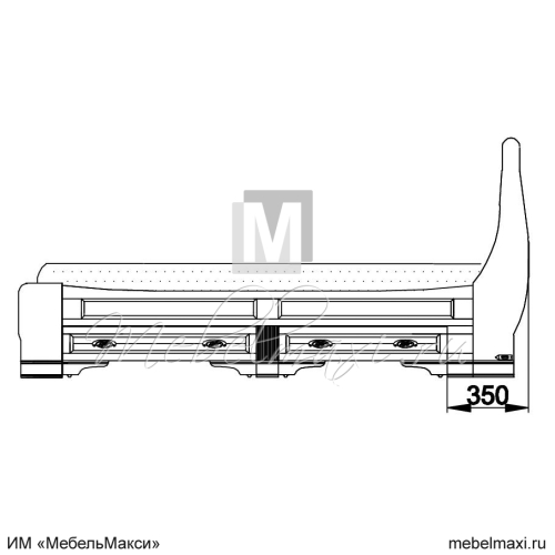кровать "марина" 160 н (2 разных ящика справа) эскиз 36