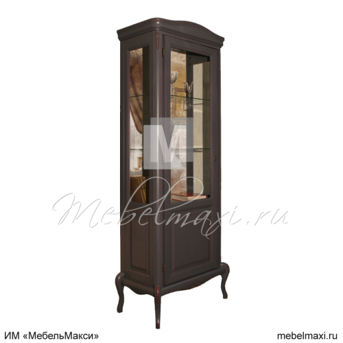 шкаф с витриной "мокко" 01