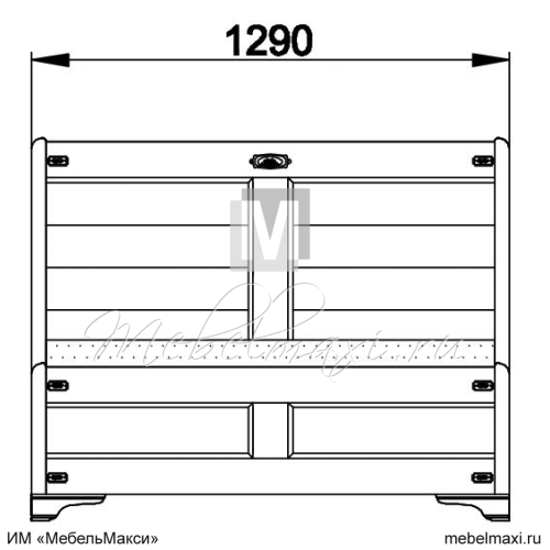 кровать "марина" 120 н (2 разных ящика справа) эскиз 36