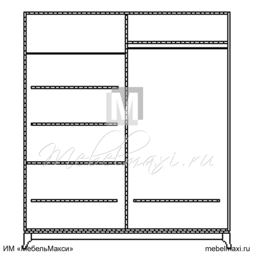 шкаф для одежды "сабрина" 4-х дв. с зеркалом