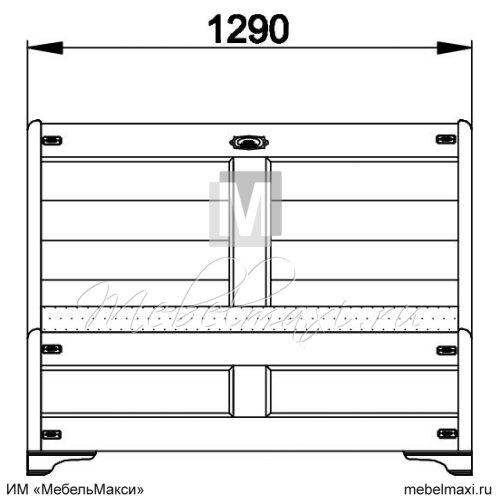 кровать "марина" 120 н (2 ящика справа) эскиз 34
