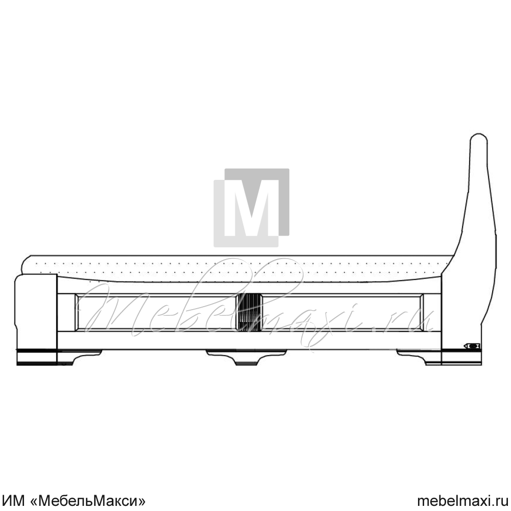 кровать "марина" 120 н (2 разных ящика слева) эскиз 35