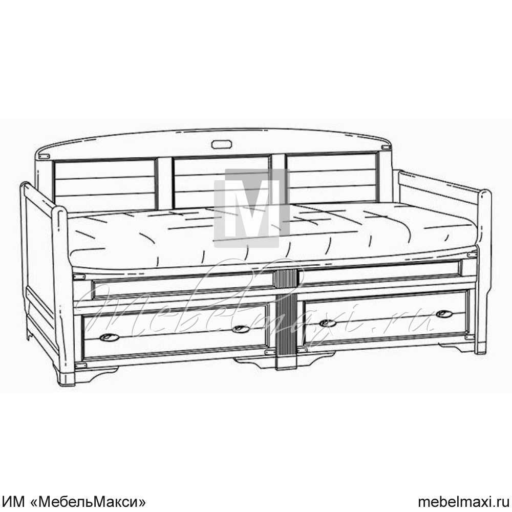 тахта два спальных места "марина" эскиз 83