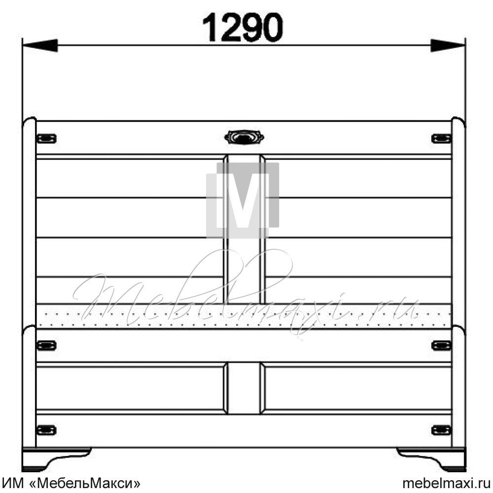 кровать "марина" 120 н (2 разных ящика слева) эскиз 35