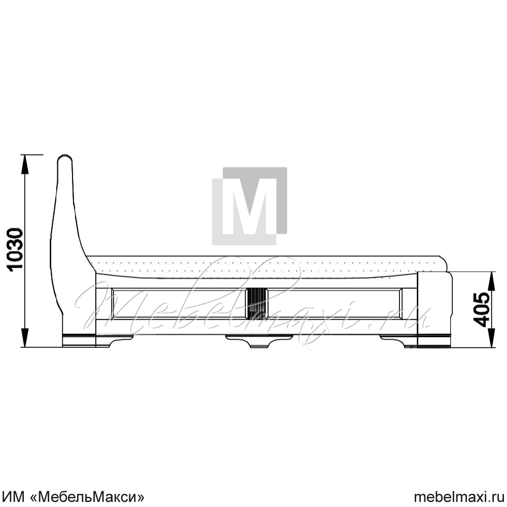 кровать "марина" 160 н (2 разных ящика справа) эскиз 36
