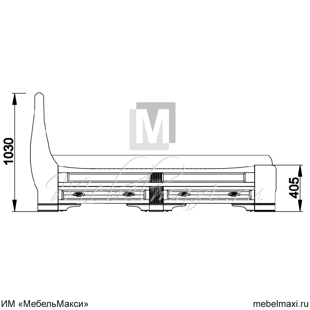 кровать "марина" 200 н (2 ящика слева) эскиз 33