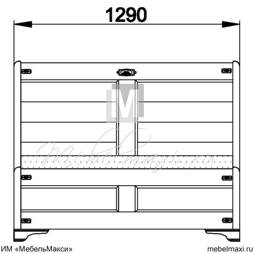 кровать "марина" 120 н (2 ящика справа) эскиз 34