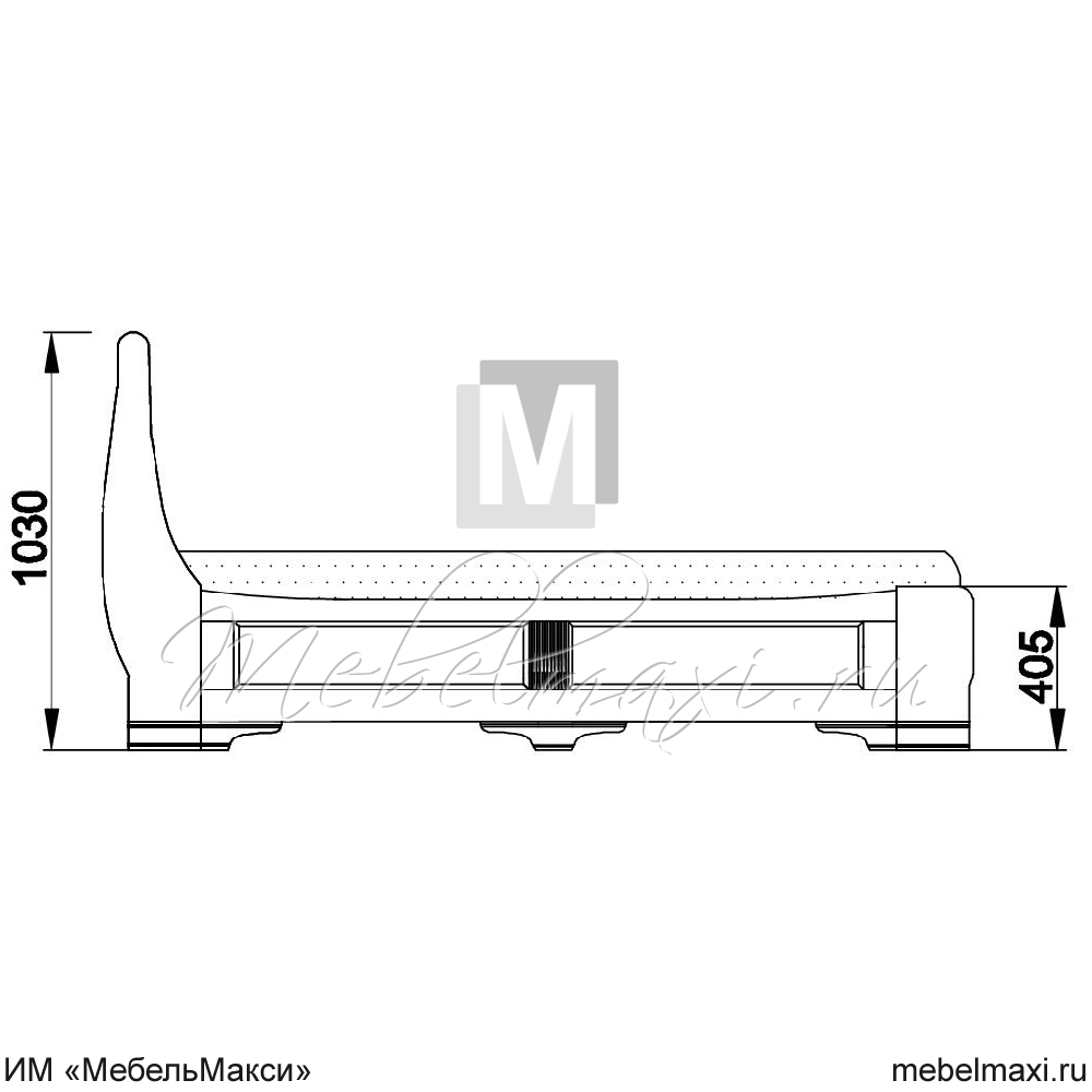 кровать "марина" 200 н (2 ящика справа) эскиз 34