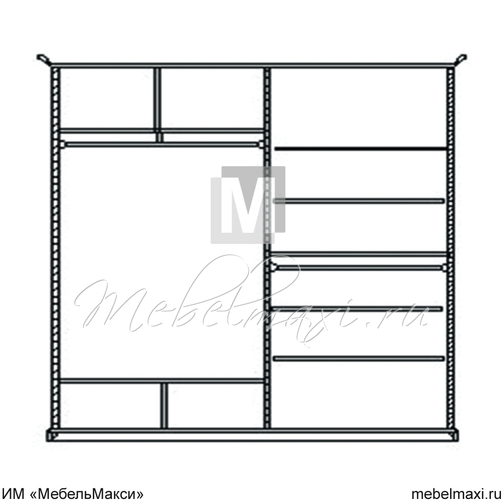 шкаф-купе для одежды "соната" 2-х дв.
