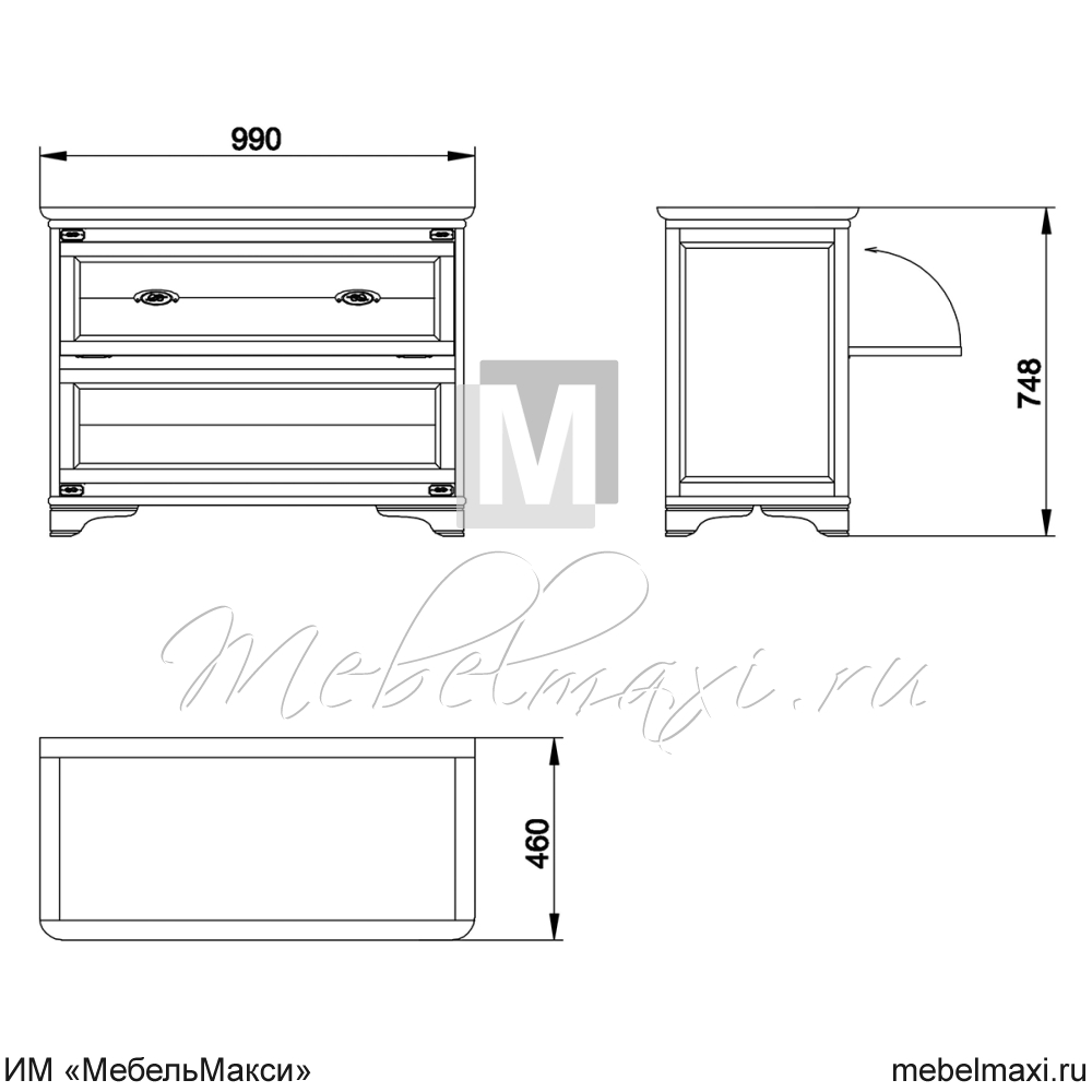 тумба для белья "марина" эскиз 168