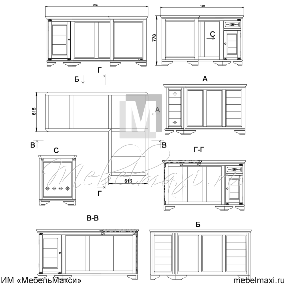 стол письменный угловой "марина" эскиз 143