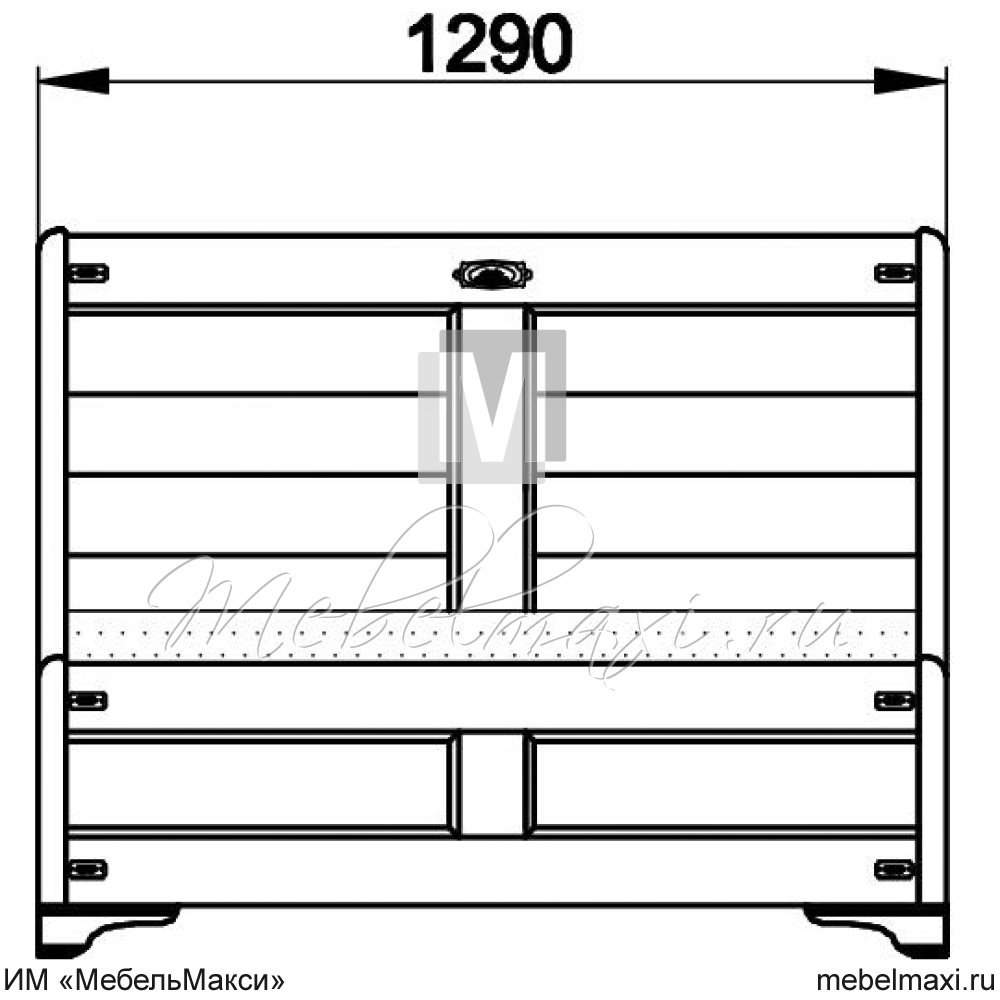 кровать "марина" 120 н (4 разных ящика) эскиз 37