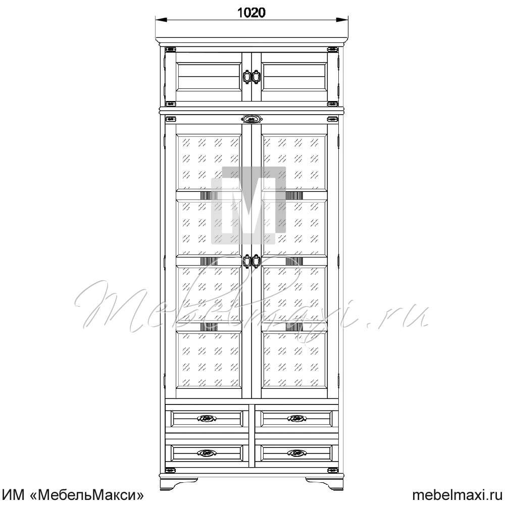 шкаф для книг "марина" эскиз 128