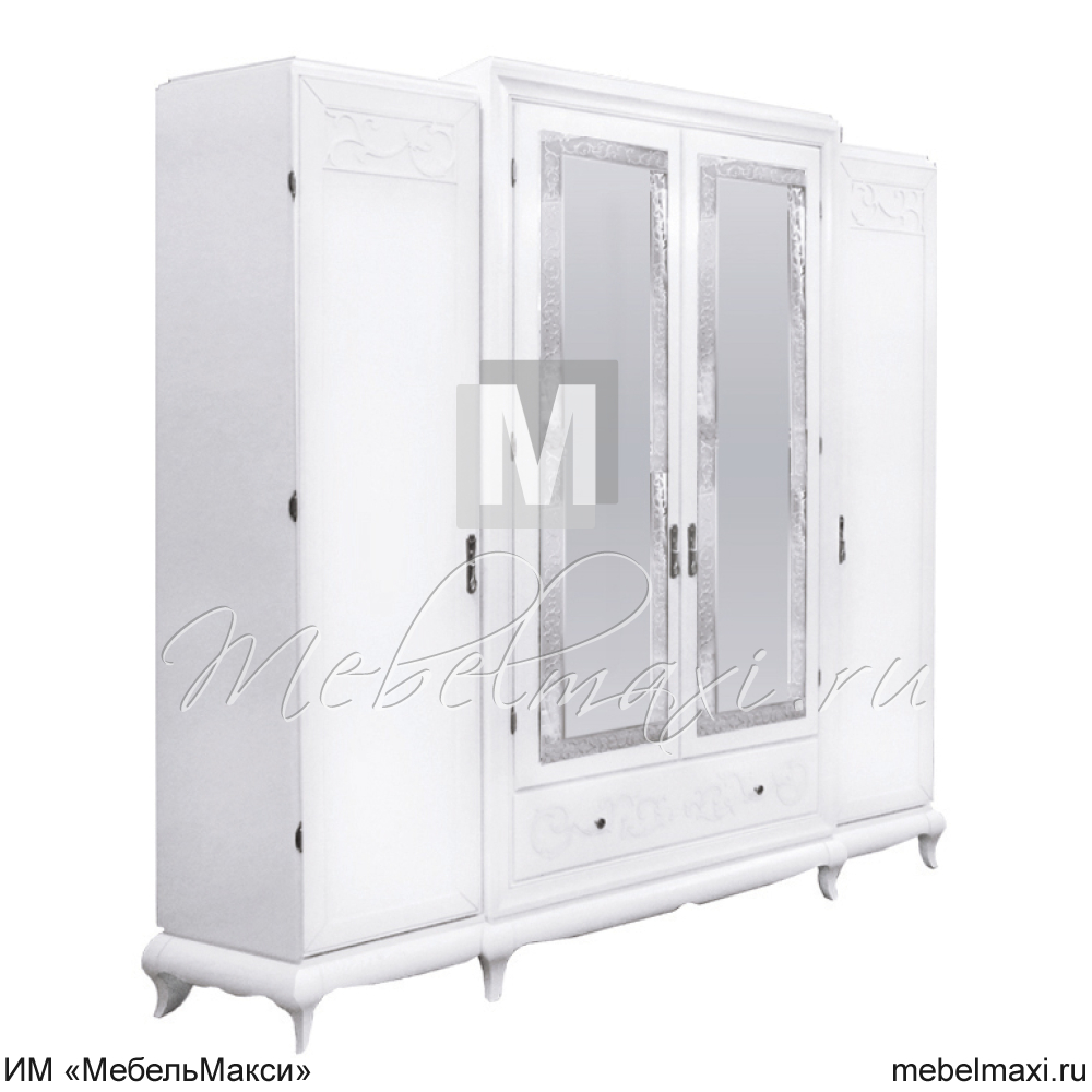 шкаф для одежды "соната" 4-х дв. с зеркалом